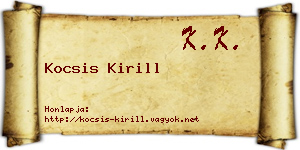 Kocsis Kirill névjegykártya
